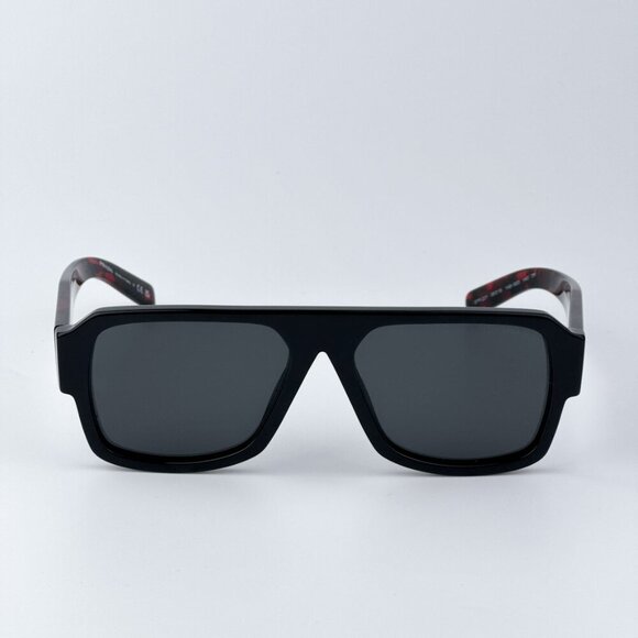 Prada Women BRAND NEW Sunglasses Black Dark Grey Pilot PR22YS 1AB5S0 - Picture 1 of 12